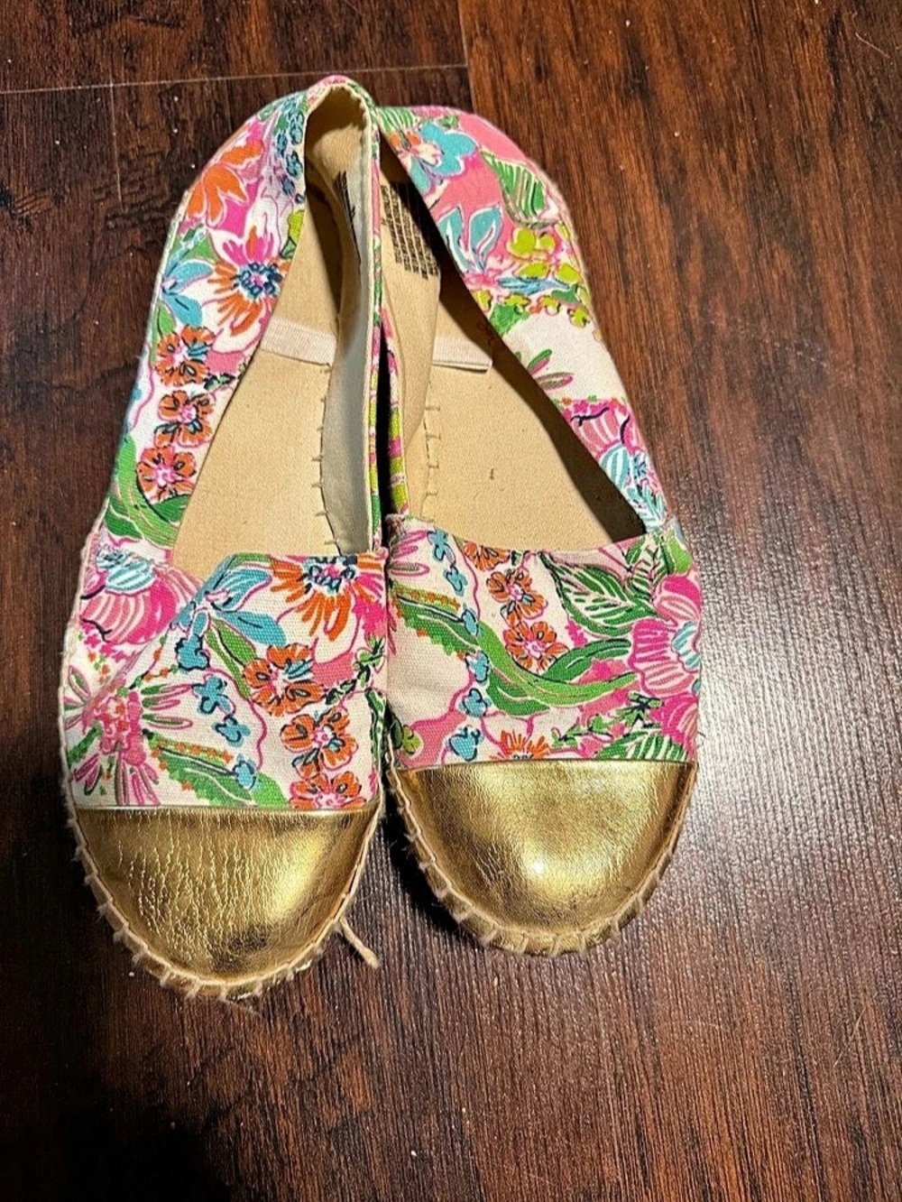 Lilly Pulitzer for Target Floral Espadrille Flats in Pink & Gold